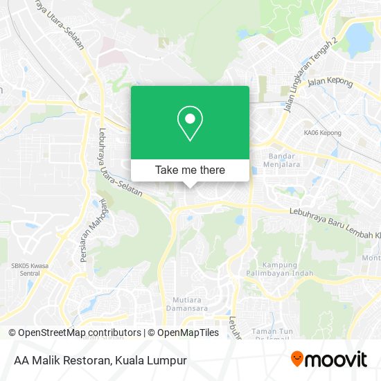 Peta AA Malik Restoran