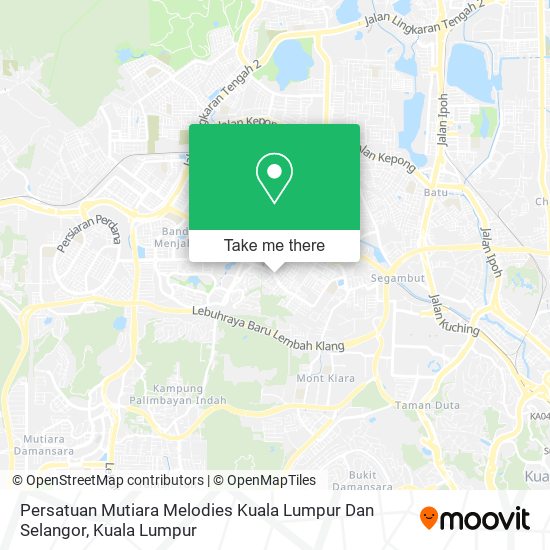 Peta Persatuan Mutiara Melodies Kuala Lumpur Dan Selangor