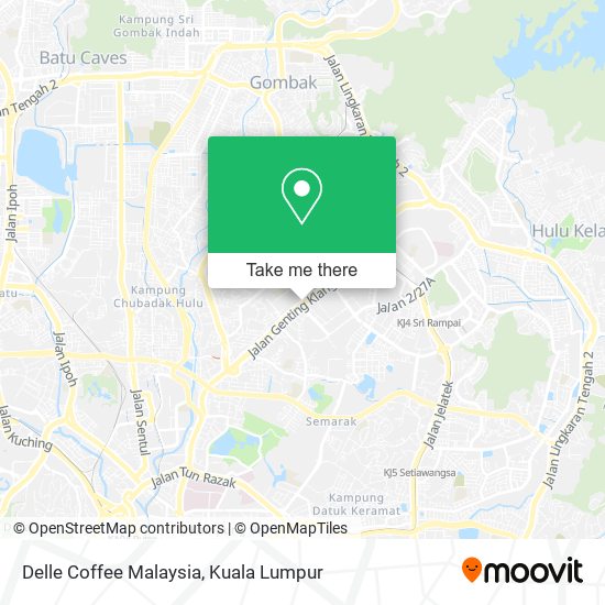 Delle Coffee Malaysia map