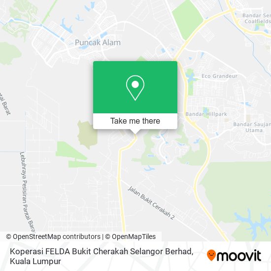 Peta Koperasi FELDA Bukit Cherakah Selangor Berhad