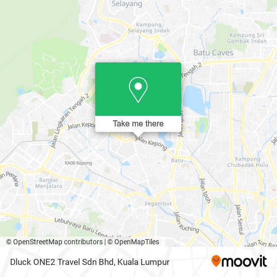 Peta Dluck ONE2 Travel Sdn Bhd