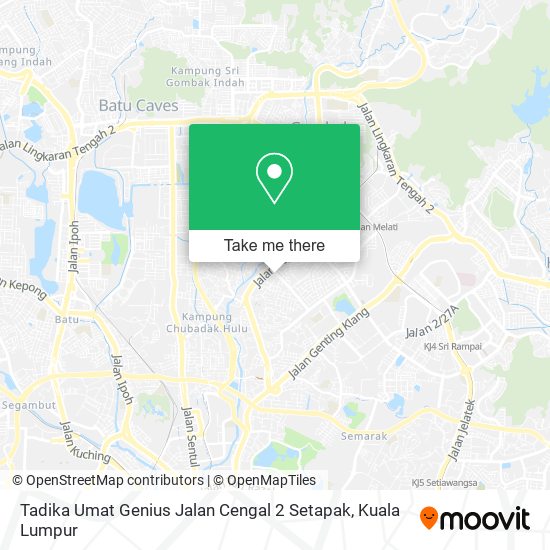 Tadika Umat Genius Jalan Cengal 2 Setapak map