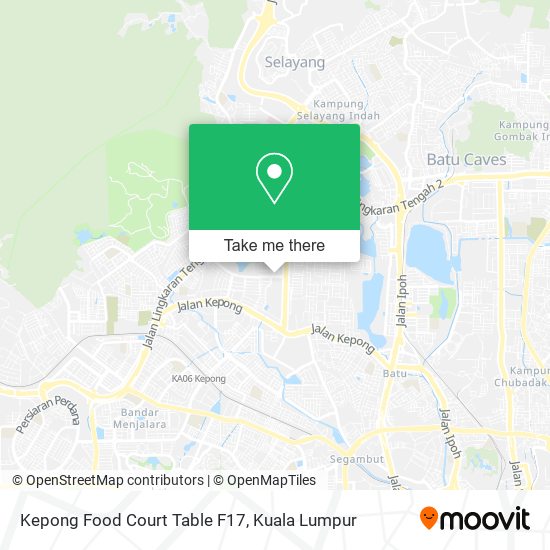 Kepong Food Court Table F17 map
