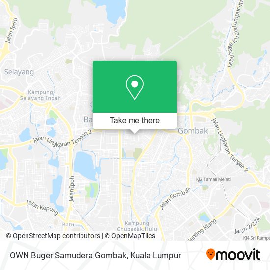 OWN Buger Samudera Gombak map