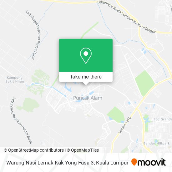 Warung Nasi Lemak Kak Yong Fasa 3 map