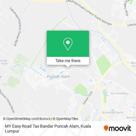 Peta MY Easy Road Tax Bandar Puncak Alam