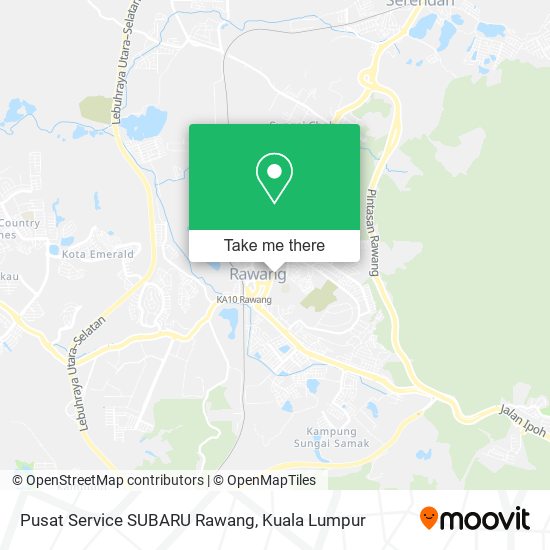 Peta Pusat Service SUBARU Rawang