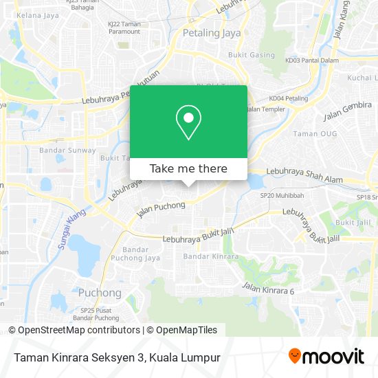 Taman Kinrara Seksyen 3 map