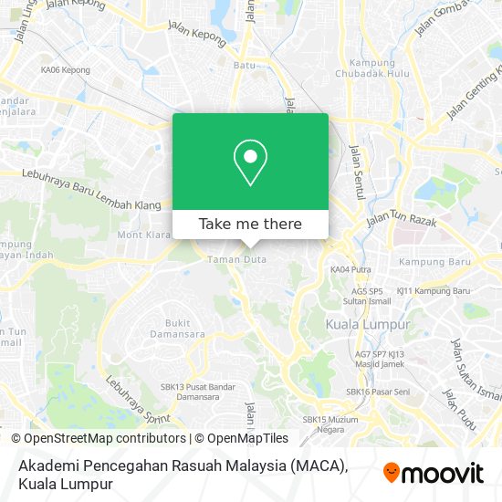 Akademi Pencegahan Rasuah Malaysia (MACA) map