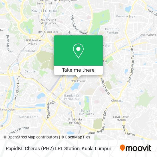 RapidKL Cheras (PH2) LRT Station map