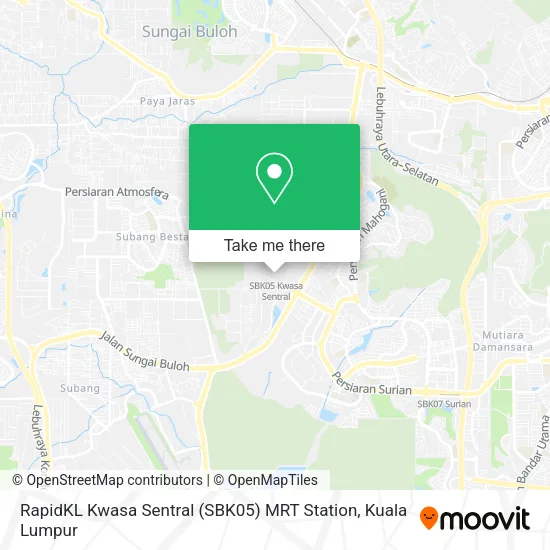 RapidKL Kwasa Sentral (SBK05) MRT Station map