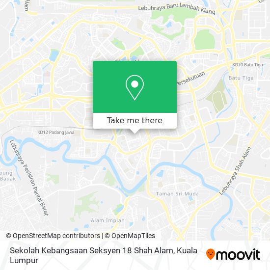 Peta Sekolah Kebangsaan Seksyen 18 Shah Alam