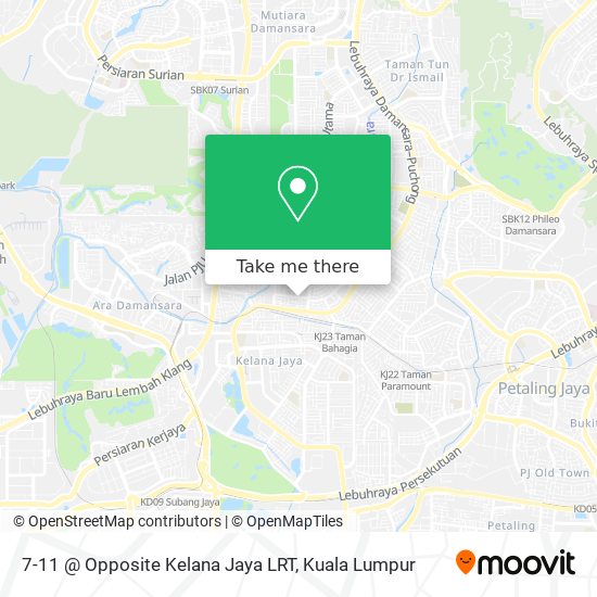 7-11 @ Opposite Kelana Jaya LRT map