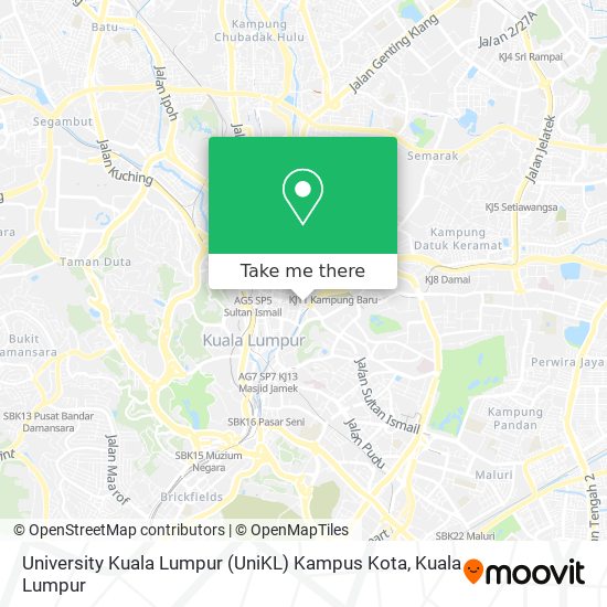 University Kuala Lumpur (UniKL) Kampus Kota map