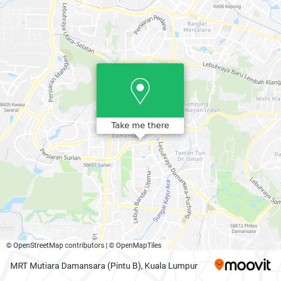 Peta MRT Mutiara Damansara (Pintu B)
