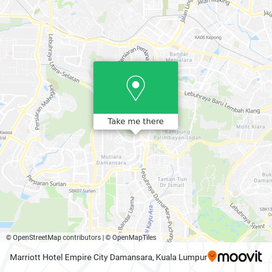 Peta Marriott Hotel Empire City Damansara
