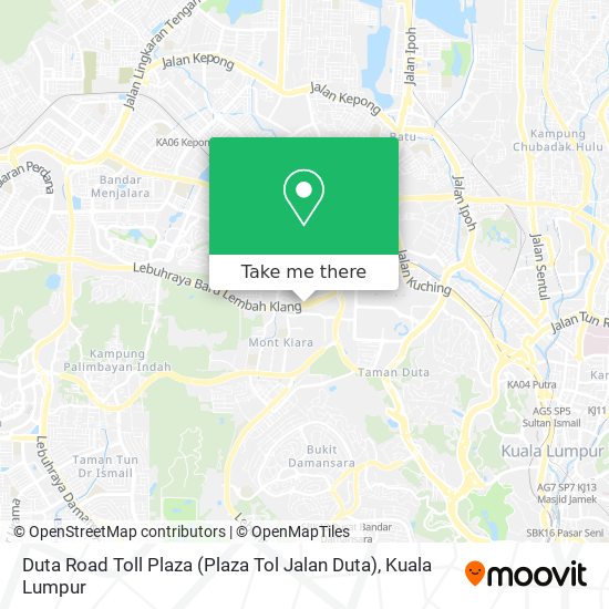 Duta Road Toll Plaza (Plaza Tol Jalan Duta) map