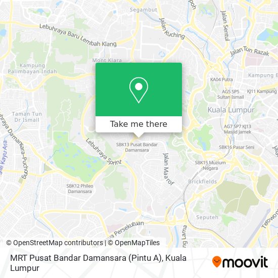 Peta MRT Pusat Bandar Damansara (Pintu A)