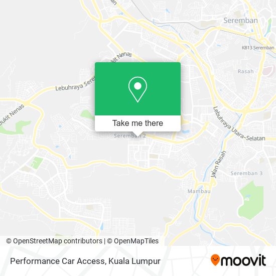 Performance Car Access map