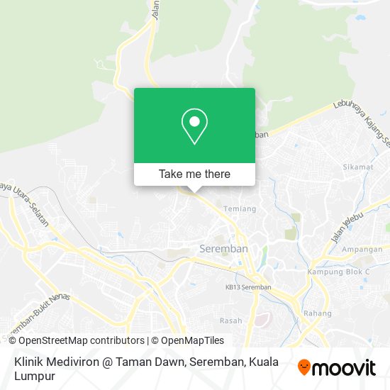 Peta Klinik Mediviron @ Taman Dawn, Seremban