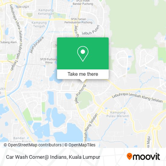 Car Wash Corner@ Indians map