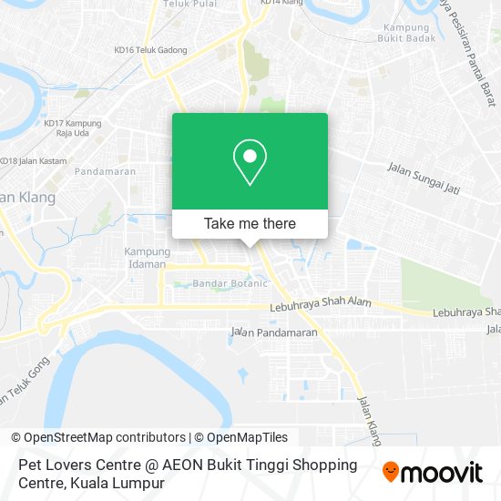 Peta Pet Lovers Centre @ AEON Bukit Tinggi Shopping Centre