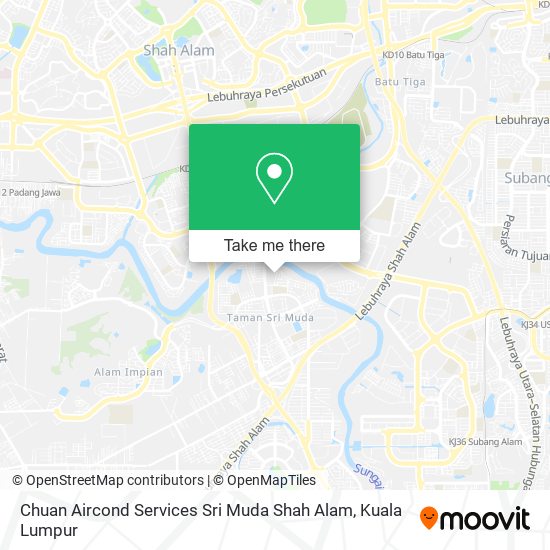 Peta Chuan Aircond Services Sri Muda Shah Alam