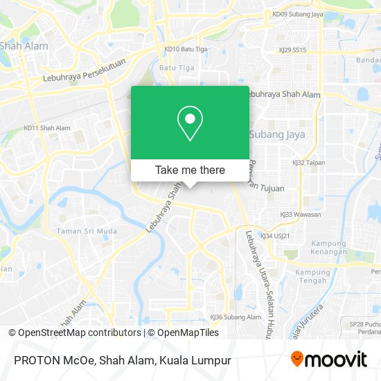 Peta PROTON McOe, Shah Alam