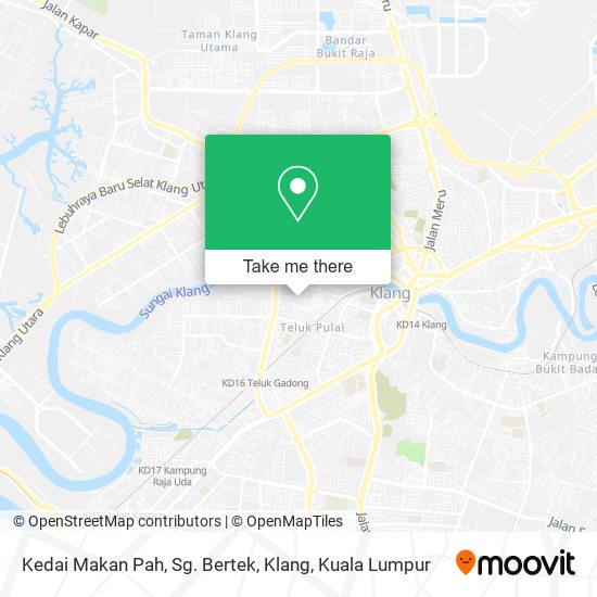 Peta Kedai Makan Pah, Sg. Bertek, Klang