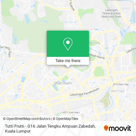 Tutti Frutti - G16 Jalan Tengku Ampuan Zabedah map