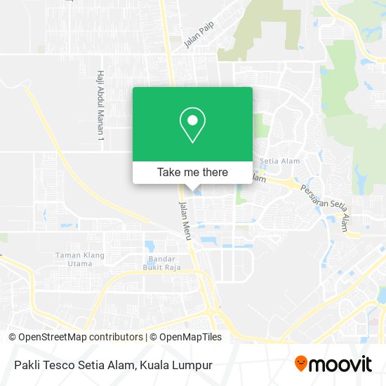 Pakli Tesco Setia Alam map