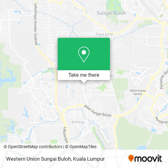 Western Union Sungai Buloh map