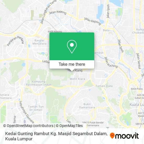 Peta Kedai Gunting Rambut Kg. Masjid Segambut Dalam