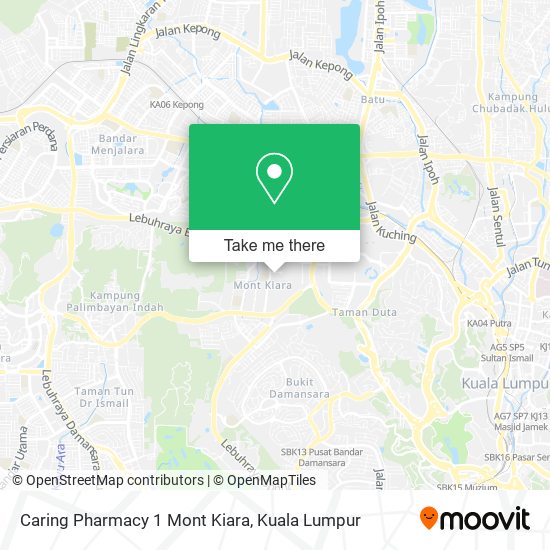 Caring Pharmacy 1 Mont Kiara map