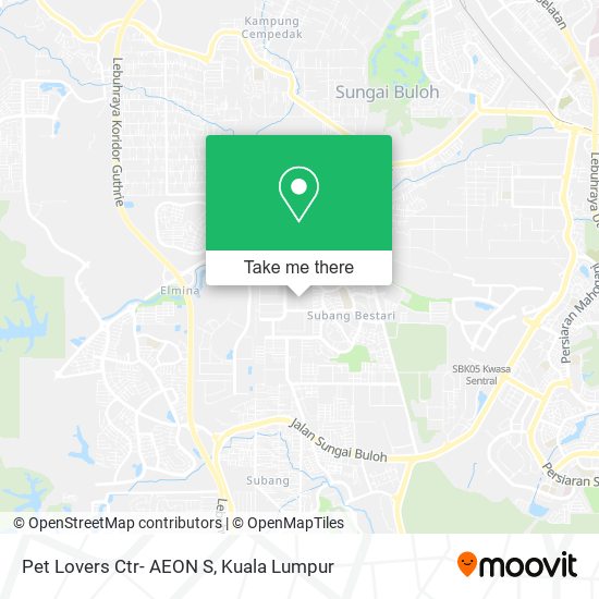 Pet Lovers Ctr- AEON S map