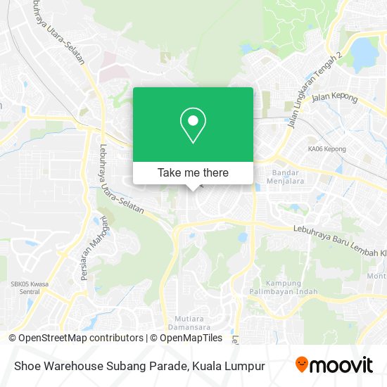 Shoe Warehouse Subang Parade map