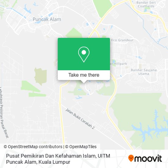 Pusat Pemikiran Dan Kefahaman Islam, UITM Puncak Alam map