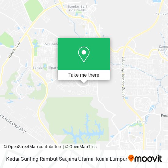 Peta Kedai Gunting Rambut Saujana Utama