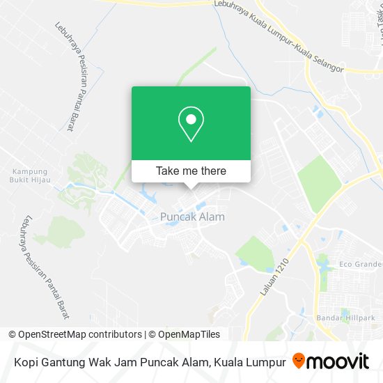 Kopi Gantung Wak Jam Puncak Alam map