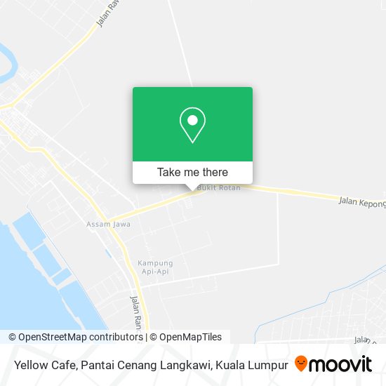 Yellow Cafe, Pantai Cenang Langkawi map