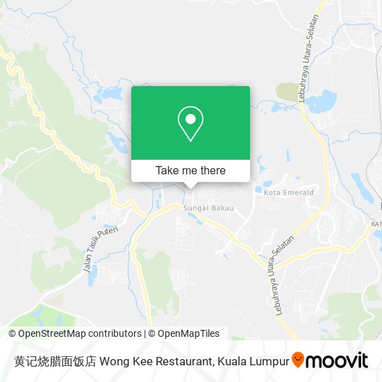 Peta 黄记烧腊面饭店 Wong Kee Restaurant