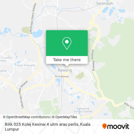 Bilik 025 Kolej Kesinai 4 uitm arau perlis map