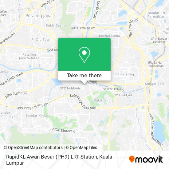 RapidKL Awan Besar (PH9) LRT Station map