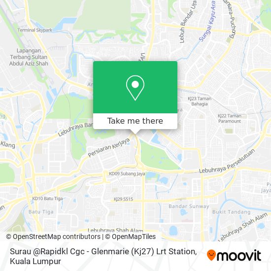 Surau @Rapidkl Cgc - Glenmarie (Kj27) Lrt Station map
