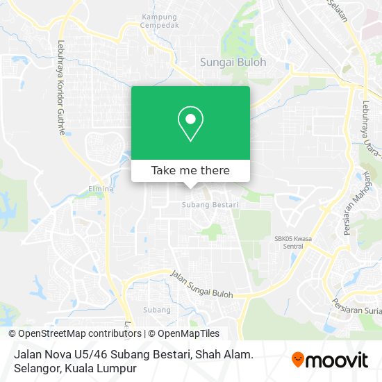 Peta Jalan Nova U5 / 46 Subang Bestari, Shah Alam. Selangor