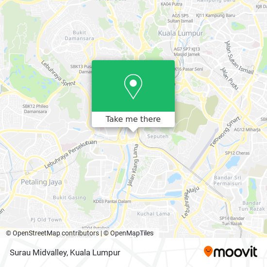 Surau Midvalley map