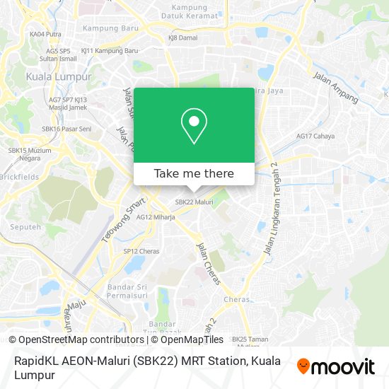 Peta RapidKL AEON-Maluri (SBK22) MRT Station
