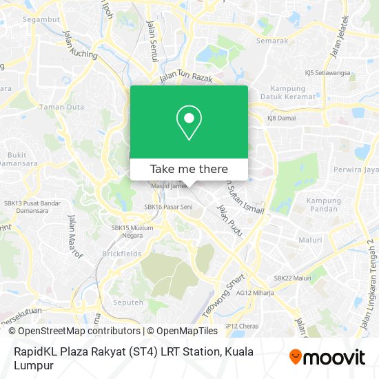 RapidKL Plaza Rakyat (ST4) LRT Station map