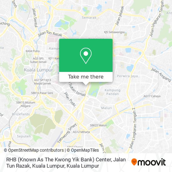 RHB (Known As The Kwong Yik Bank) Center, Jalan Tun Razak, Kuala Lumpur map
