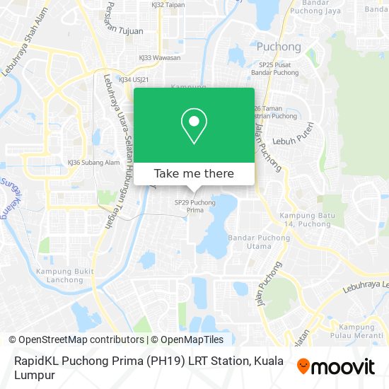 RapidKL Puchong Prima (PH19) LRT Station map